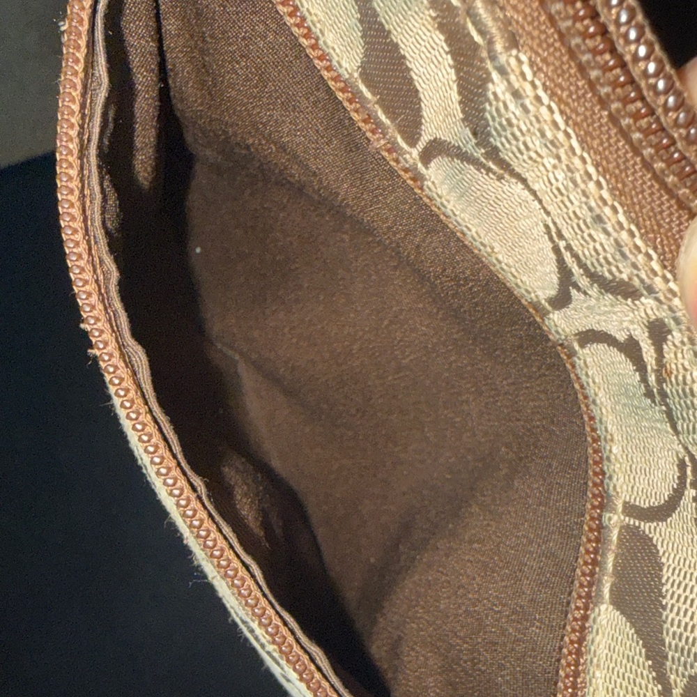Coach Signature Canvas Crossbody in Tan and Brown with Silver Hardware - Picture 5 of 6
